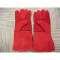 Guantes de soldadura dividida vaca roja (DLW619)